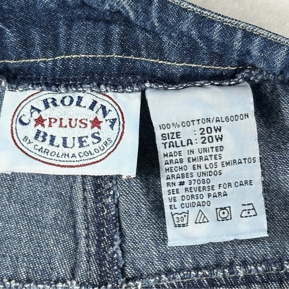 Carolina Blues Womens Maxi Skirt 20w Denim Romantic Floral Slit Pockets Plus Sz - Picture 3 of 12